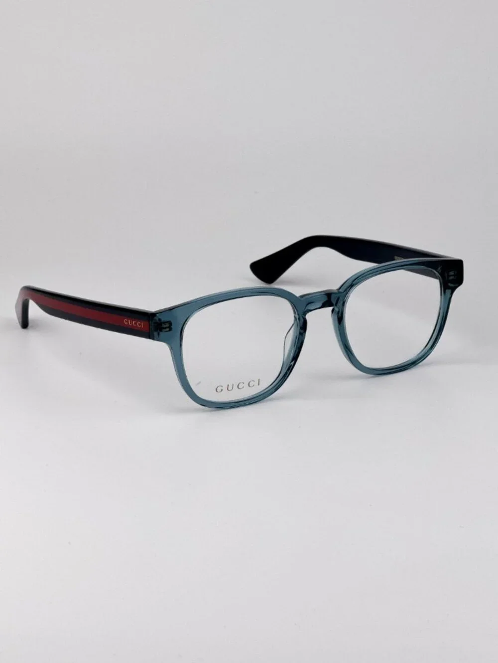 Gucci GG0927O 006 Square Eyeglasses Transparent Blue NEW AUTHENTIC